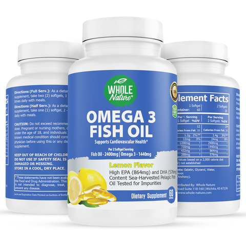 Image of Whole Nature Omega 3 Fish Oil 2400mg