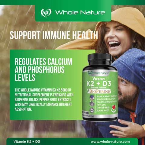 Image of Whole Nature K2 (MK7)+D3 Plus Calcium - Whole Nature Vitamins & Supplements