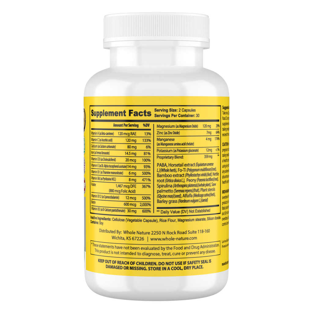 Whole Nature Hair Skin Nails Vitamins with MSM