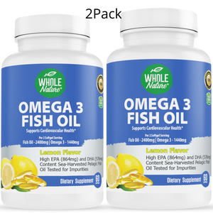 Whole Nature Omega 3 Fish Oil 2400mg (2PK)