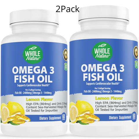 Image of Whole Nature Omega 3 Fish Oil 2400mg (2PK)