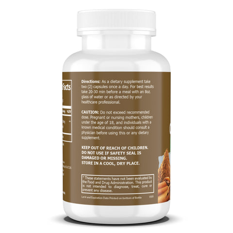 Image of Cinnamon Capsules 1200mg, Made With Organic Ceylon